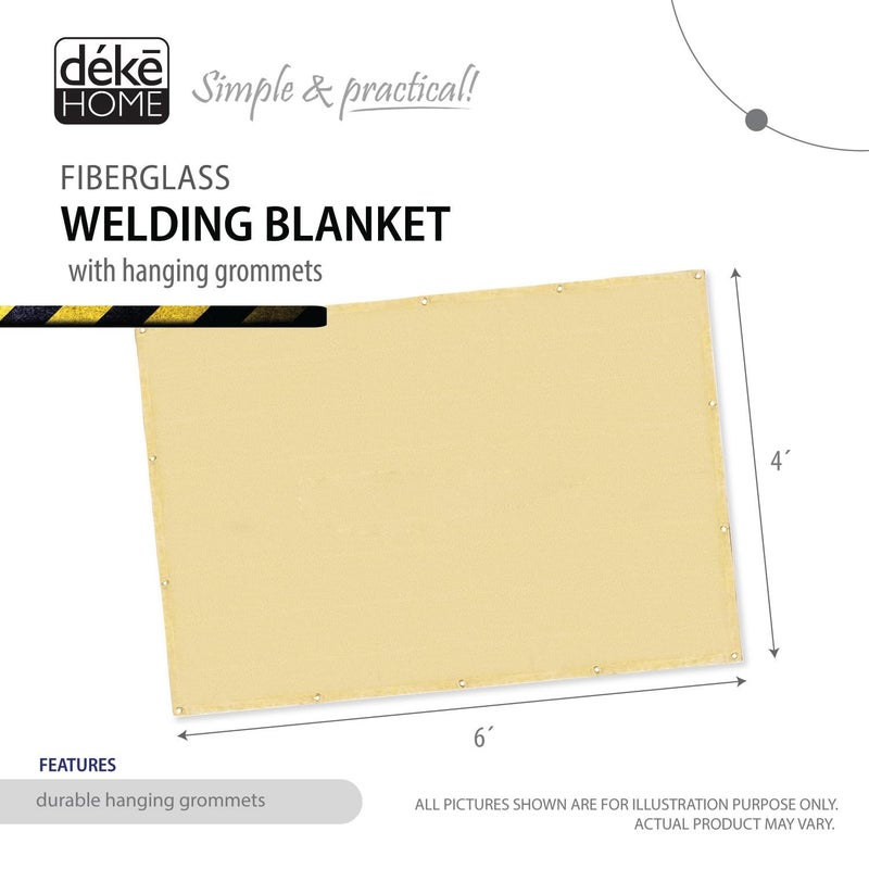 Deke Home - Fireproof Welding Blanket 4x6 ft, Heavy-Duty Fiberglass Fire Shield for Welding, Heat Resistant 1,000Â°F, Fire Retardant, Fireproof Insulation Blankets for Home, Kitchen & Industrial Use - Image 2